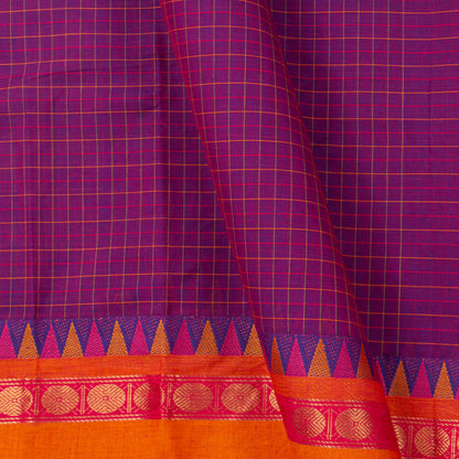 Magenta And Orange Kanchi Cotton Saree For Festive Wear PV MM KC 746