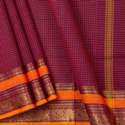 Magenta Kanchi Cotton Saree For Festive Wear PV MM KC 752