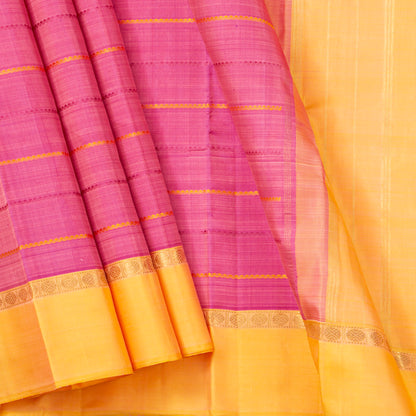 Pink And Cream Kanchipuram Silk Saree For Wedding Wear PV NYC 1484