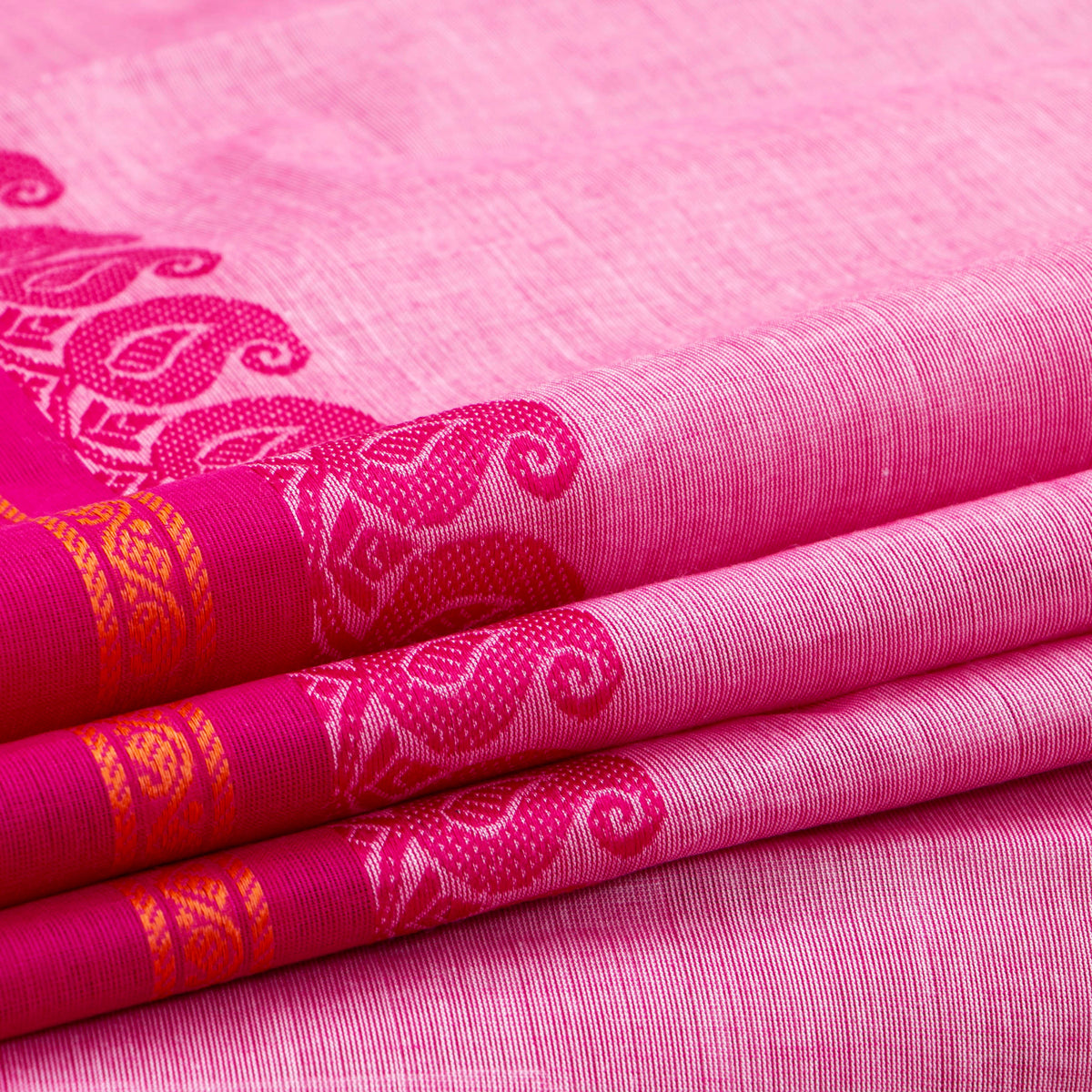 Pink Kanchi Cotton Saree For Festive Wear PV MM KC 951