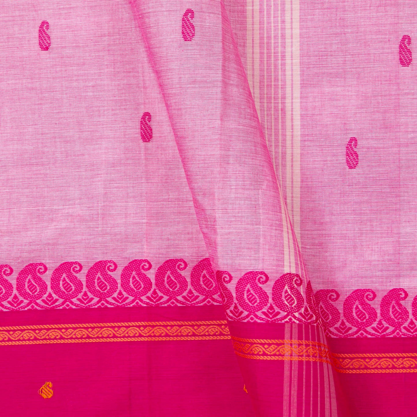 Pink Kanchi Cotton Saree For Festive Wear PV MM KC 951