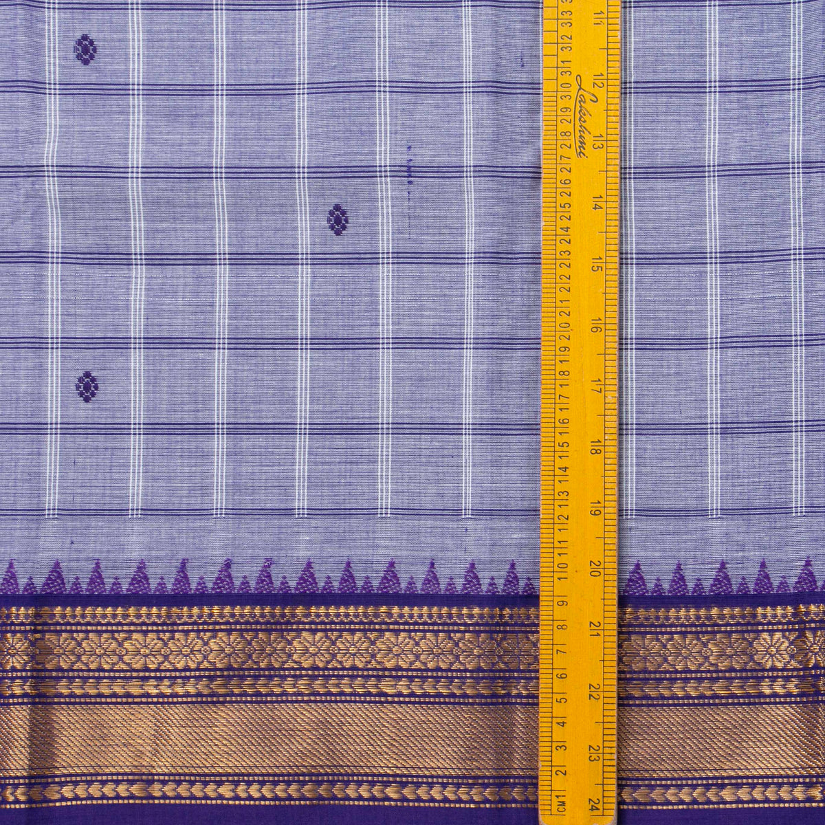 Blue And Violet Kanchi Cotton Saree For Festive Wear PV MM KC 945