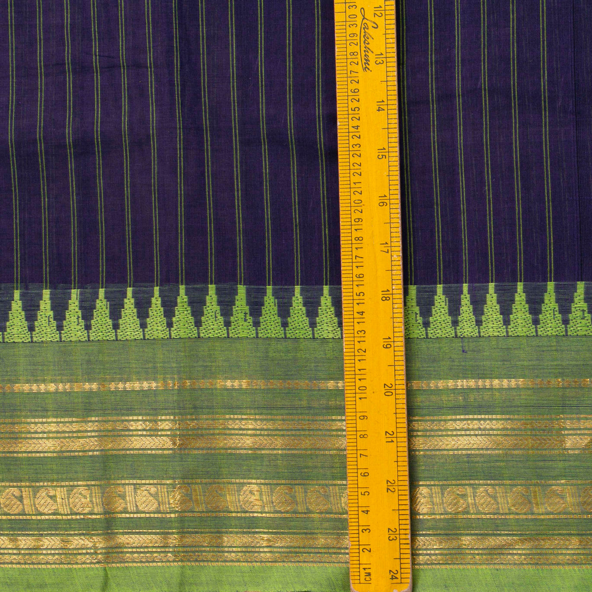 Blue And Green Kanchi Cotton Saree For Festive Wear PV MM KC 740