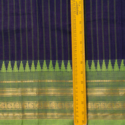 Blue And Green Kanchi Cotton Saree For Festive Wear PV MM KC 740