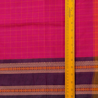 Pink And Purple Kanchi Cotton Saree For Festive Wear PV MM KC 754
