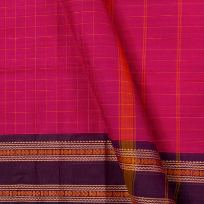 Pink And Purple Kanchi Cotton Saree For Festive Wear PV MM KC 754
