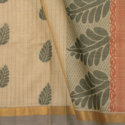 Beige Cotton Saree For Festive Wear PV MM KC 972