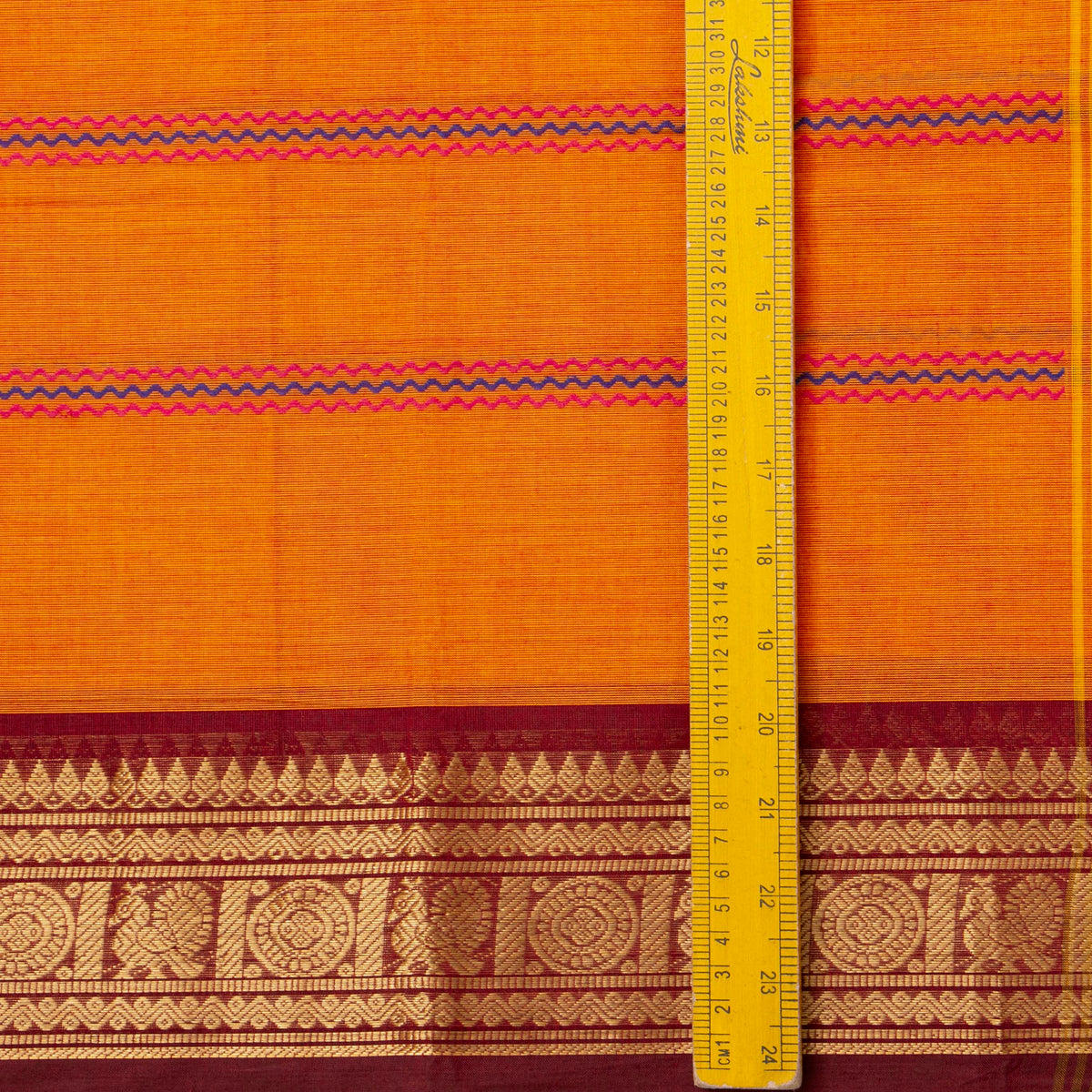 Orange And Maroon Kanchi Cotton Saree For Festive Wear PV MM KC 923