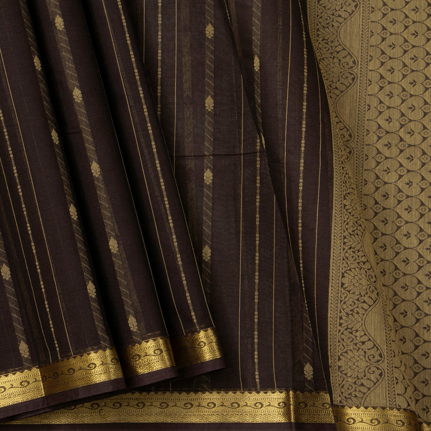 Brown Kanchi Cotton Saree For Festive Wear PV MM KC 970