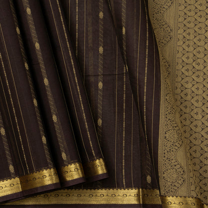 Brown Kanchi Cotton Saree For Festive Wear PV MM KC 970