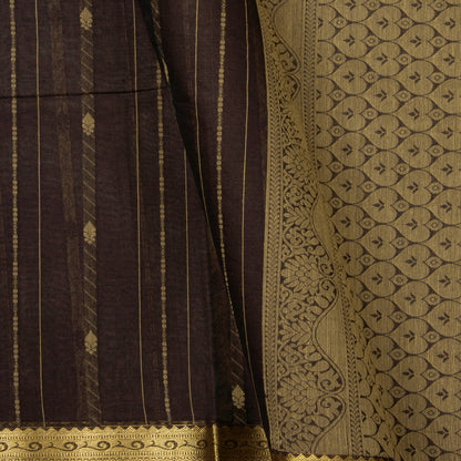 Brown Kanchi Cotton Saree For Festive Wear PV MM KC 970