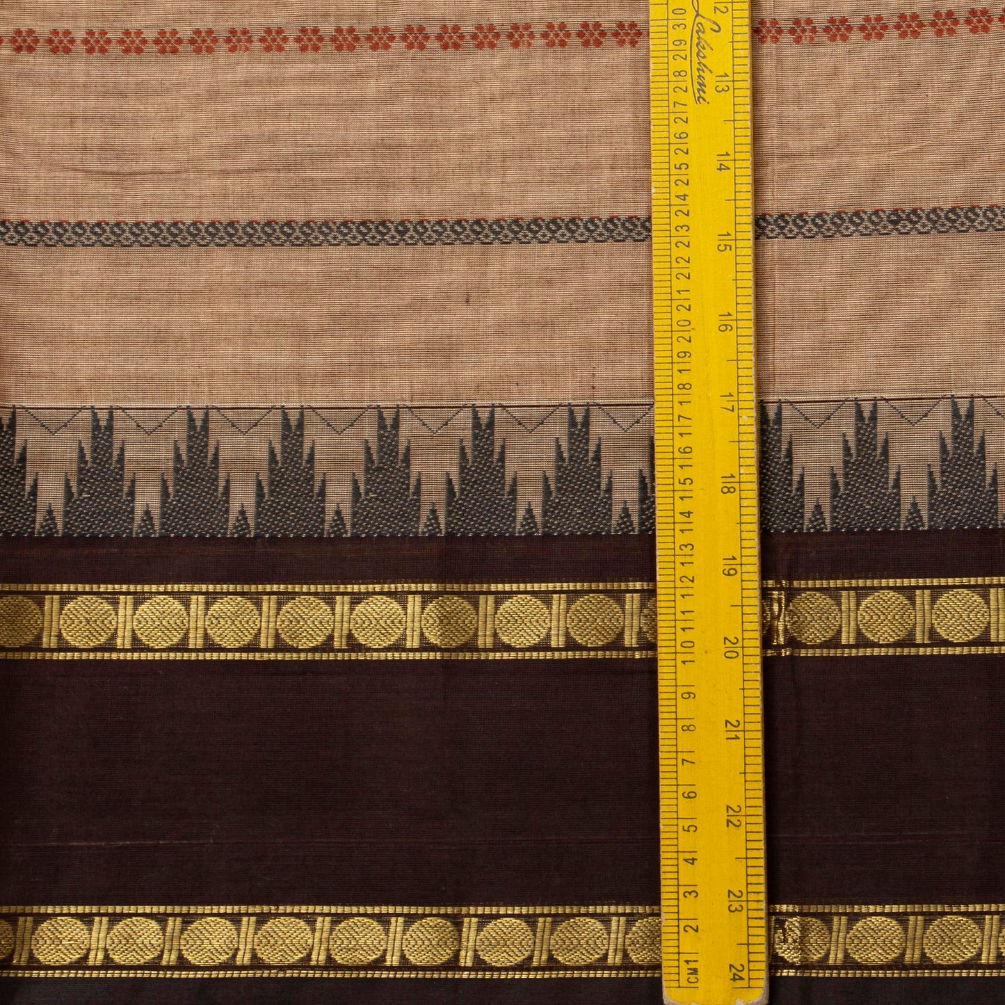 Beige And Brown Veldhari Stripes Kanchi Cotton Saree For Festive Wear PV MM KC 920