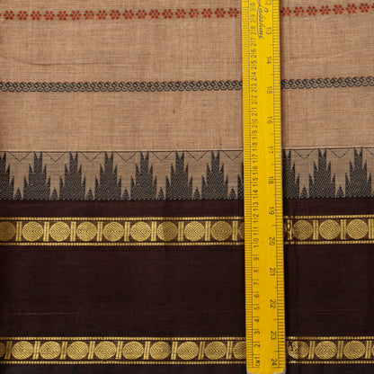 Beige And Brown Veldhari Stripes Kanchi Cotton Saree For Festive Wear PV MM KC 920