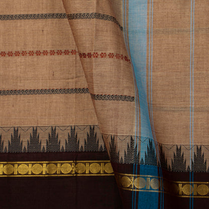 Beige And Brown Veldhari Stripes Kanchi Cotton Saree For Festive Wear PV MM KC 920