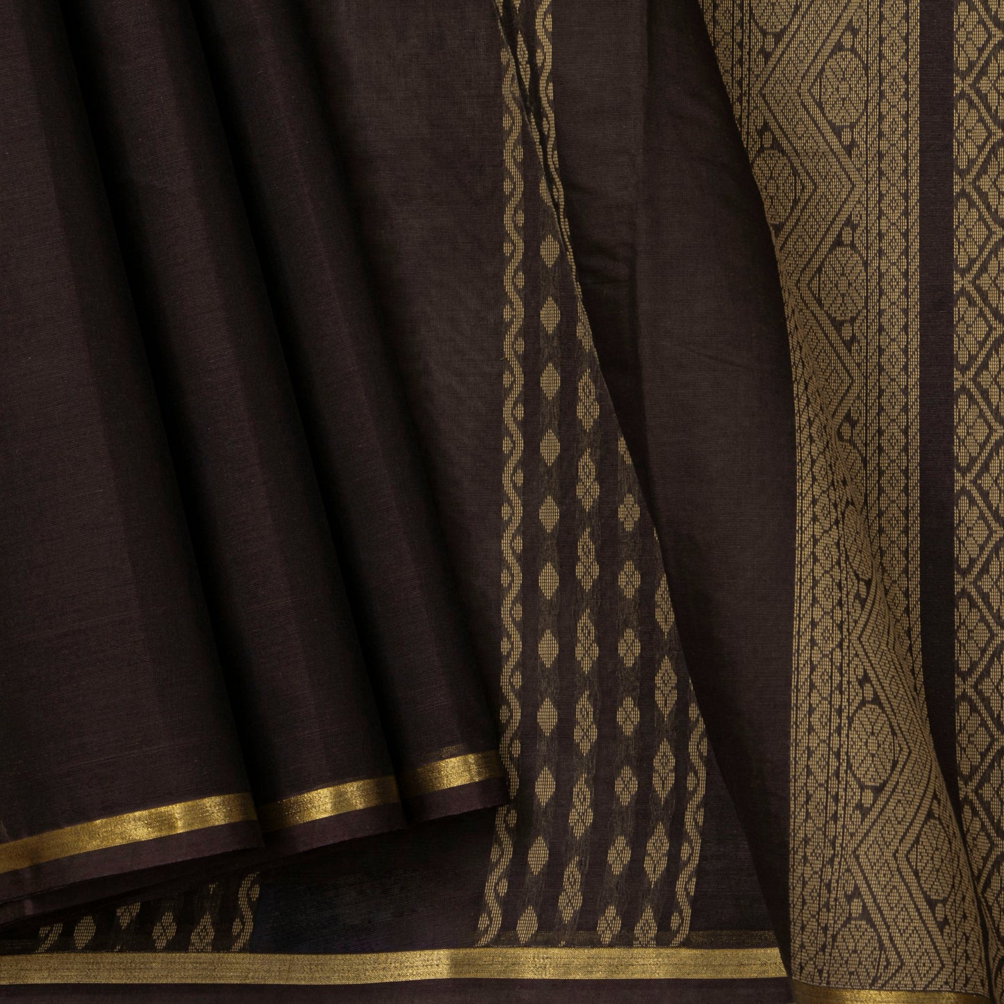 Brown Fancy Cotton Saree For Festive Wear PV MM FC 965