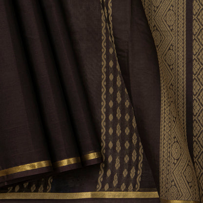 Brown Fancy Cotton Saree For Festive Wear PV MM FC 965