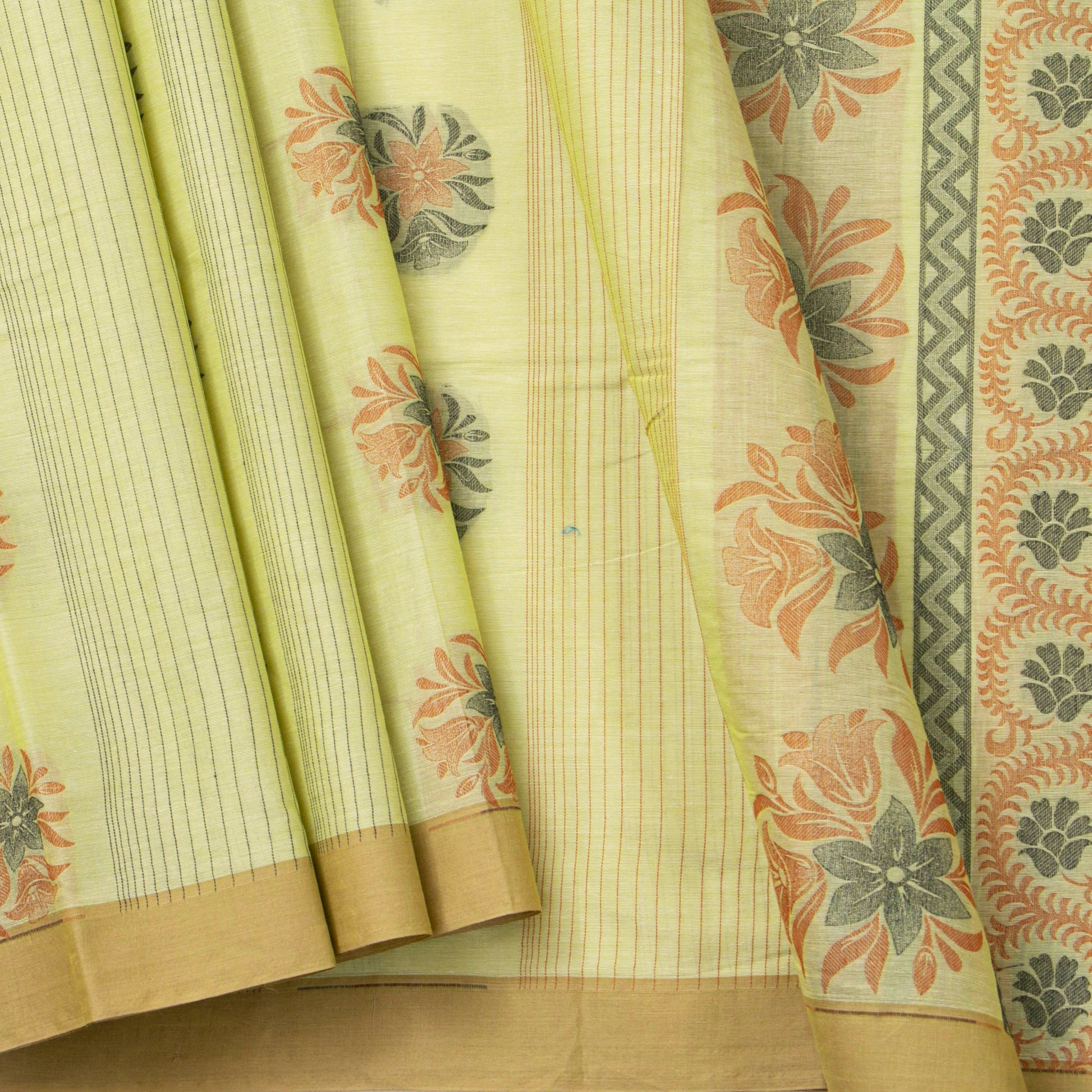 Pastel Green Fancy Cotton Saree For Festive Wear PV MM FC 993 - Cotton Saree - Panjavarnam PV MM FC 993