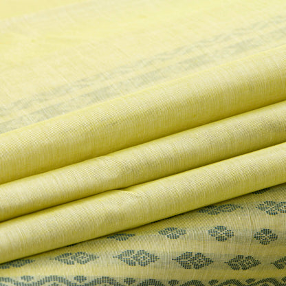 Pastel Yellow Fancy Cotton Saree For Festive Wear PV MM FC 968 - - Panjavarnam PV MM FC 968
