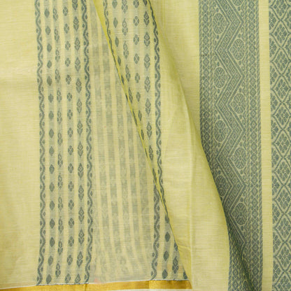 Pastel Yellow Fancy Cotton Saree For Festive Wear PV MM FC 968 - - Panjavarnam PV MM FC 968