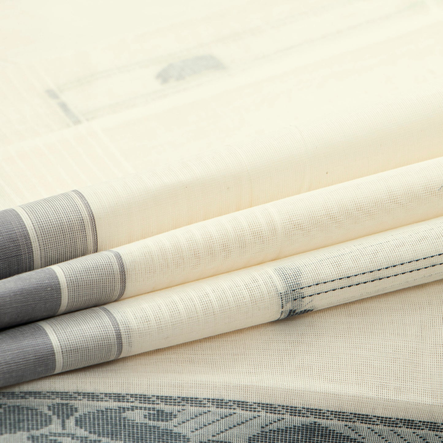 Off White Fancy Cotton Saree For Festive Wear PV MM FC 963