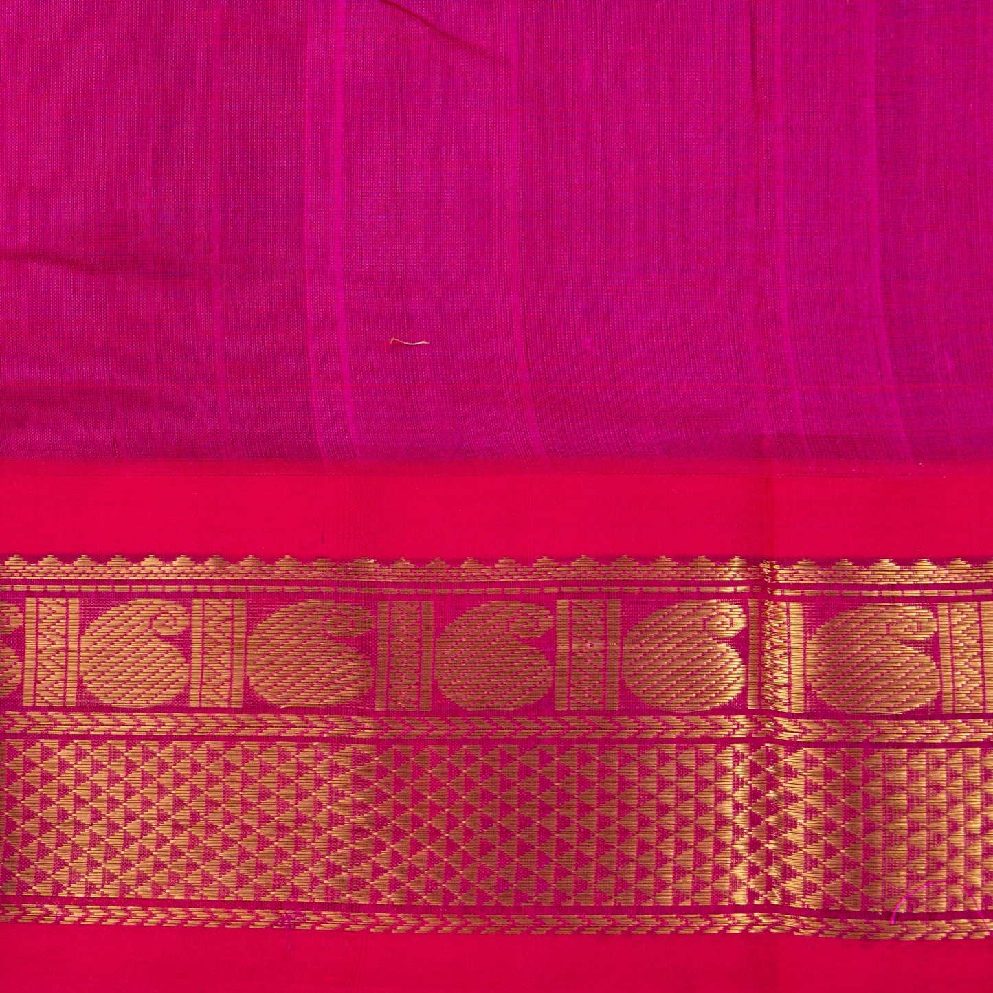 Blue And Pink Kanchi Silk Cotton Saree With Korvai Border For Festive Wear VP SC 163
