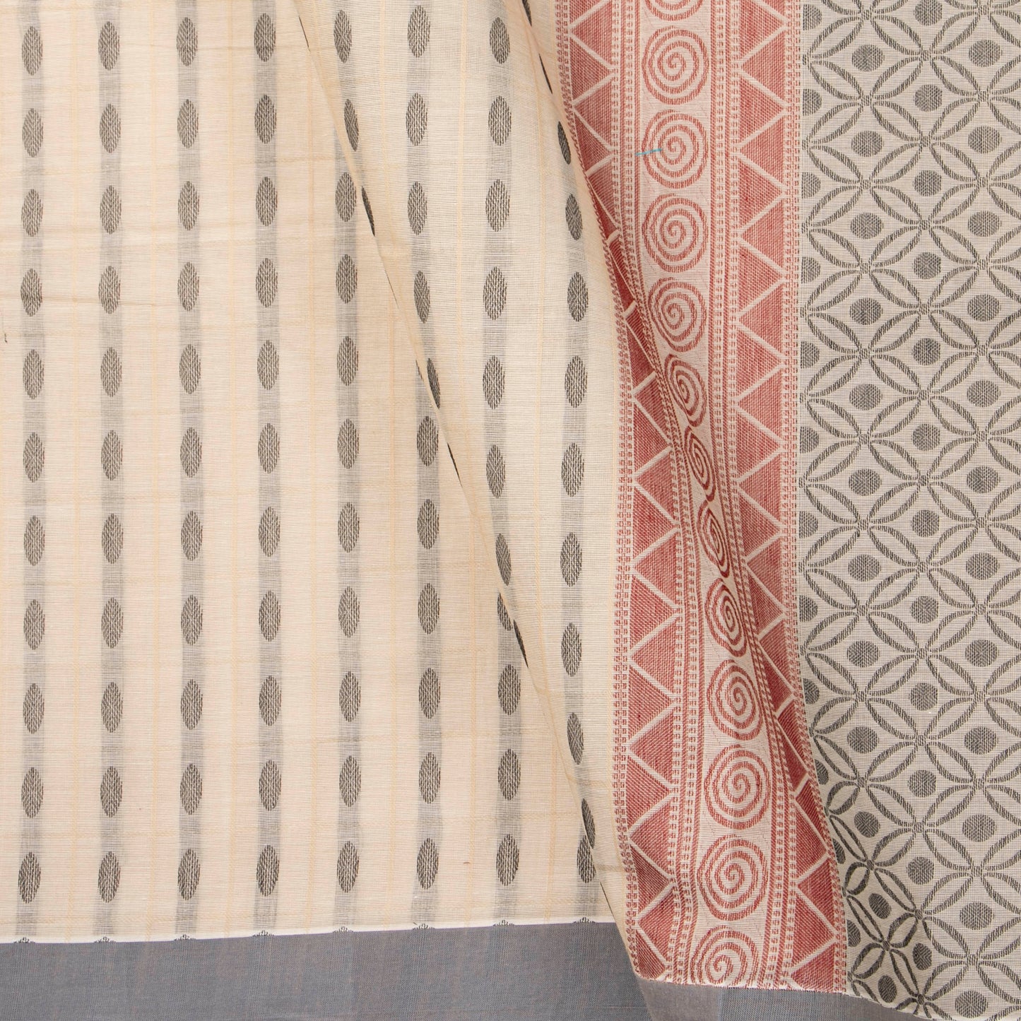 Off White Fancy Cotton Saree For Festive Wear PV MM FC 982 - Cotton Saree - Panjavarnam PV MM FC 982