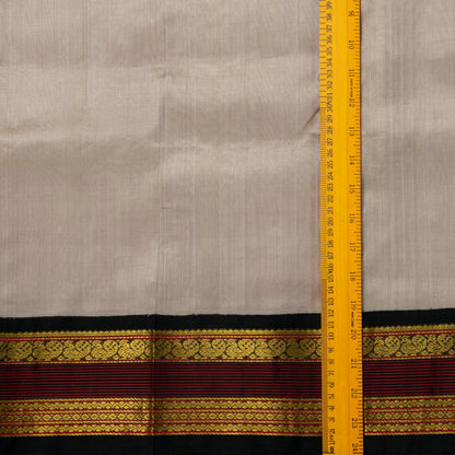 Grey And Black Kanchi Silk Cotton Saree For Festive Wear VP SC 145