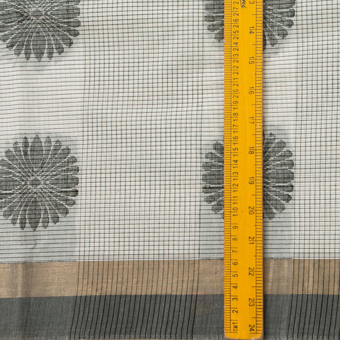 Off White Fancy Cotton Saree For Festive Wear PV MM FC 980
