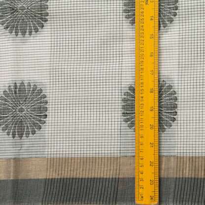 Off White Fancy Cotton Saree For Festive Wear PV MM FC 980