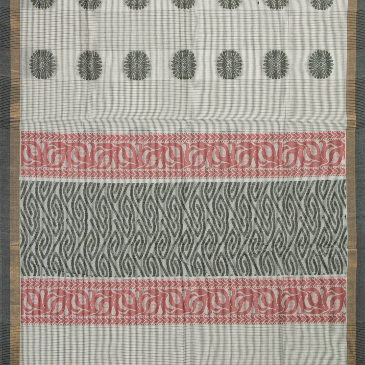 Off White Fancy Cotton Saree For Festive Wear PV MM FC 980