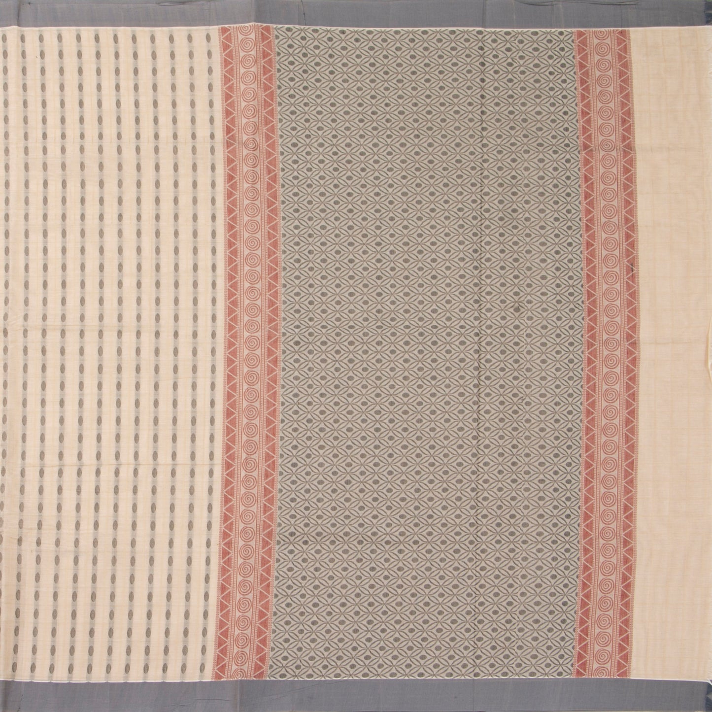 Off White Fancy Cotton Saree For Festive Wear PV MM FC 982 - Cotton Saree - Panjavarnam PV MM FC 982