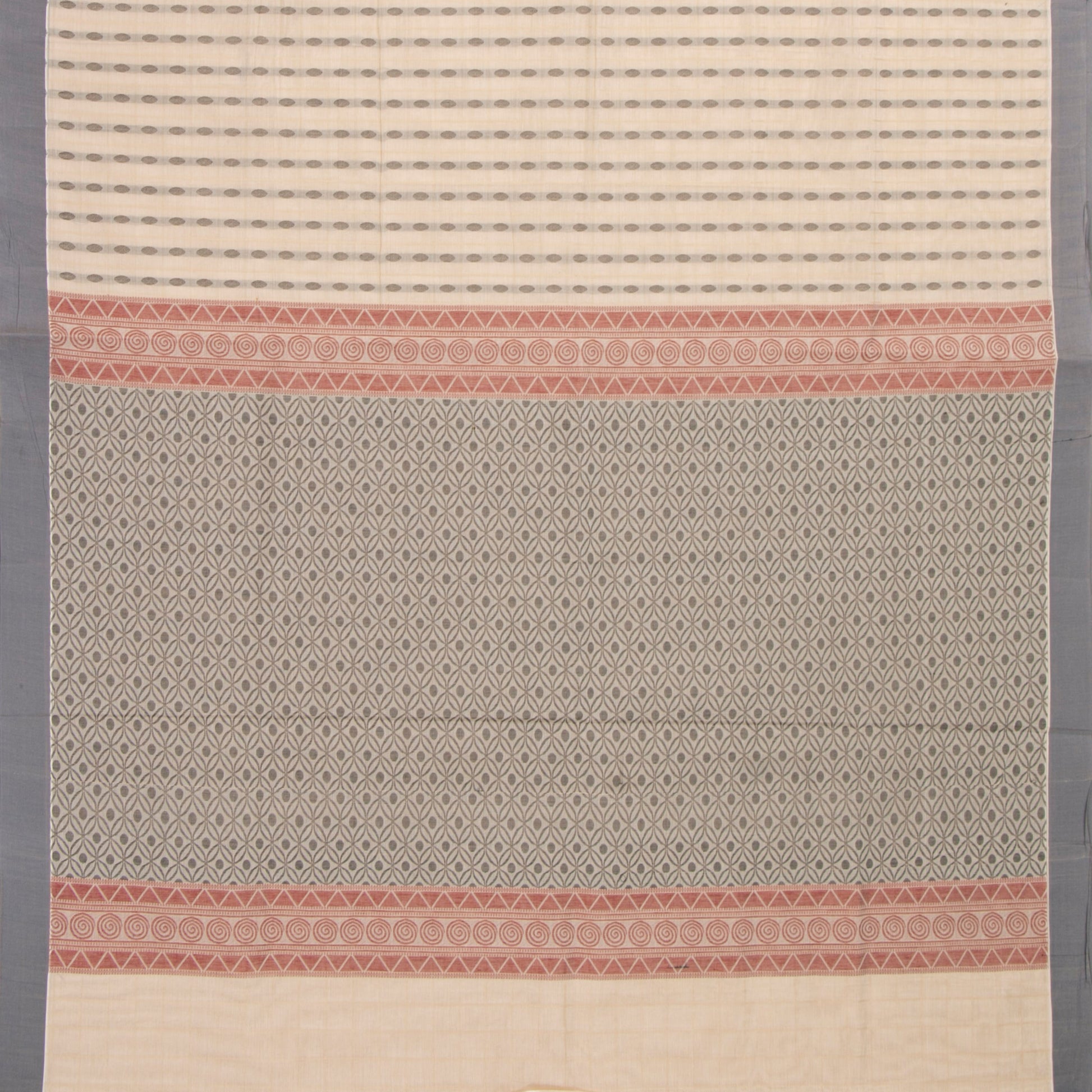 Off White Fancy Cotton Saree For Festive Wear PV MM FC 982 - Cotton Saree - Panjavarnam PV MM FC 982