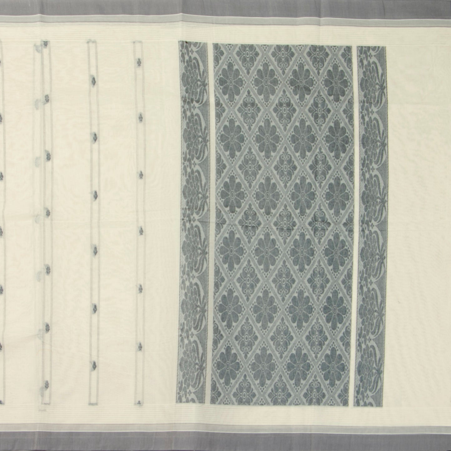 Off White Fancy Cotton Saree For Festive Wear PV MM FC 963