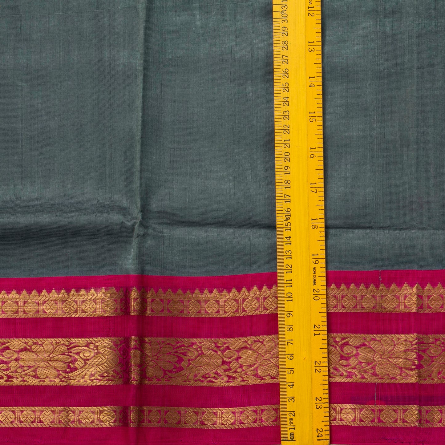 Grey And Pink Kanchi Silk Cotton Saree For Festive Wear VP SC 149