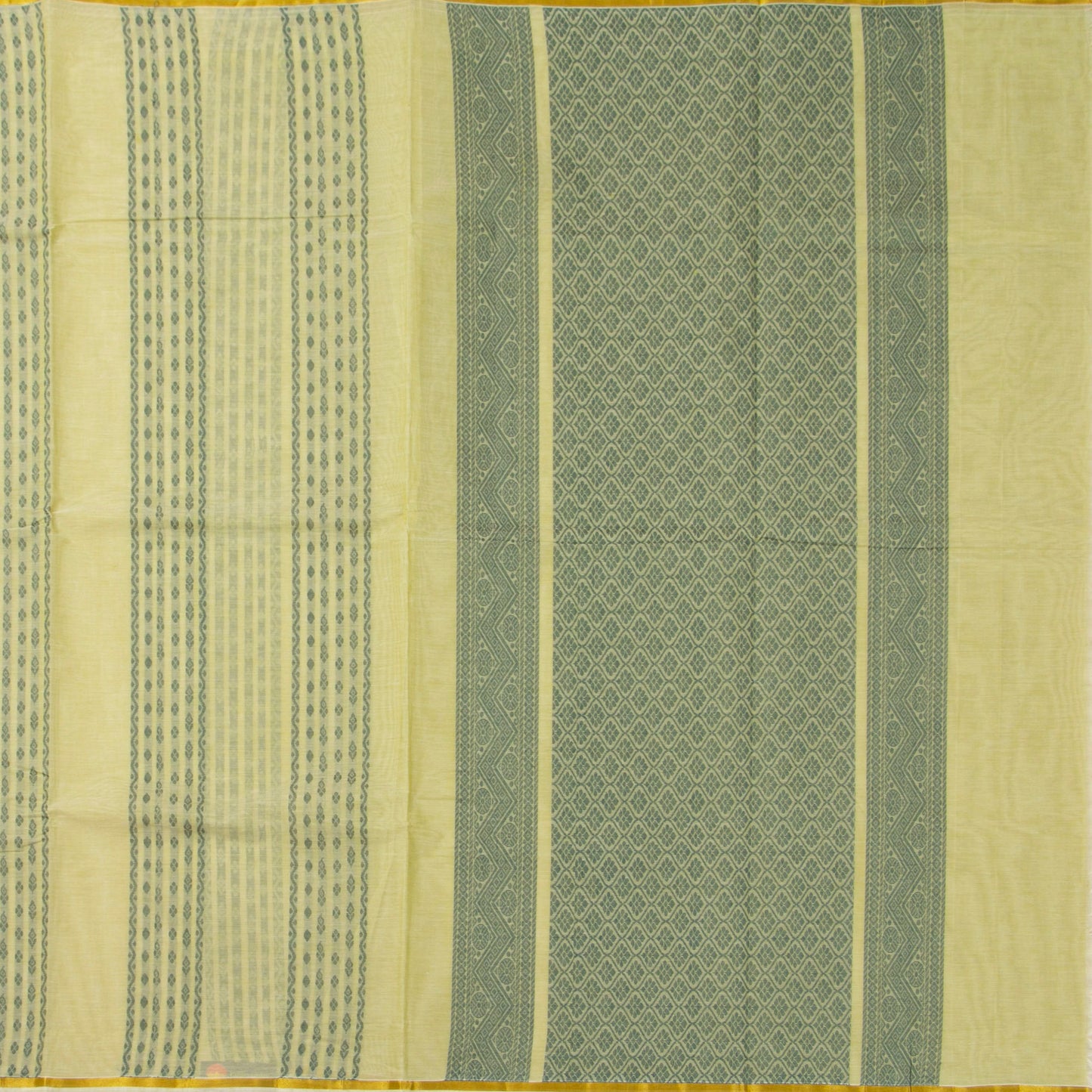 Pastel Yellow Fancy Cotton Saree For Festive Wear PV MM FC 968 - - Panjavarnam PV MM FC 968