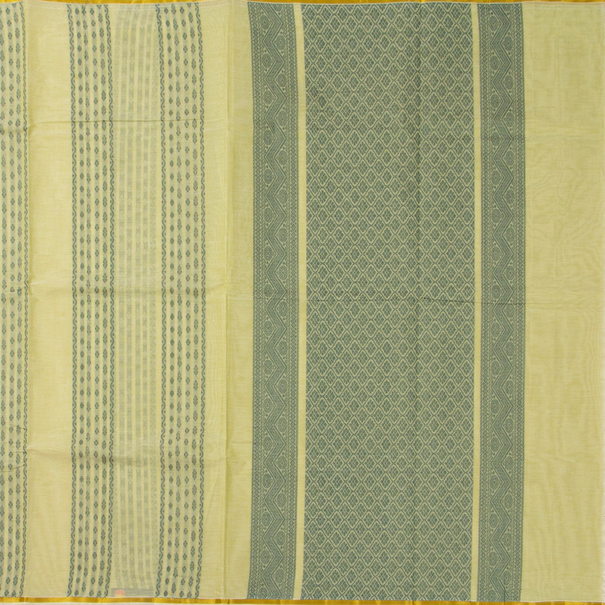 Pastel Yellow Fancy Cotton Saree For Festive Wear PV MM FC 968 - - Panjavarnam PV MM FC 968
