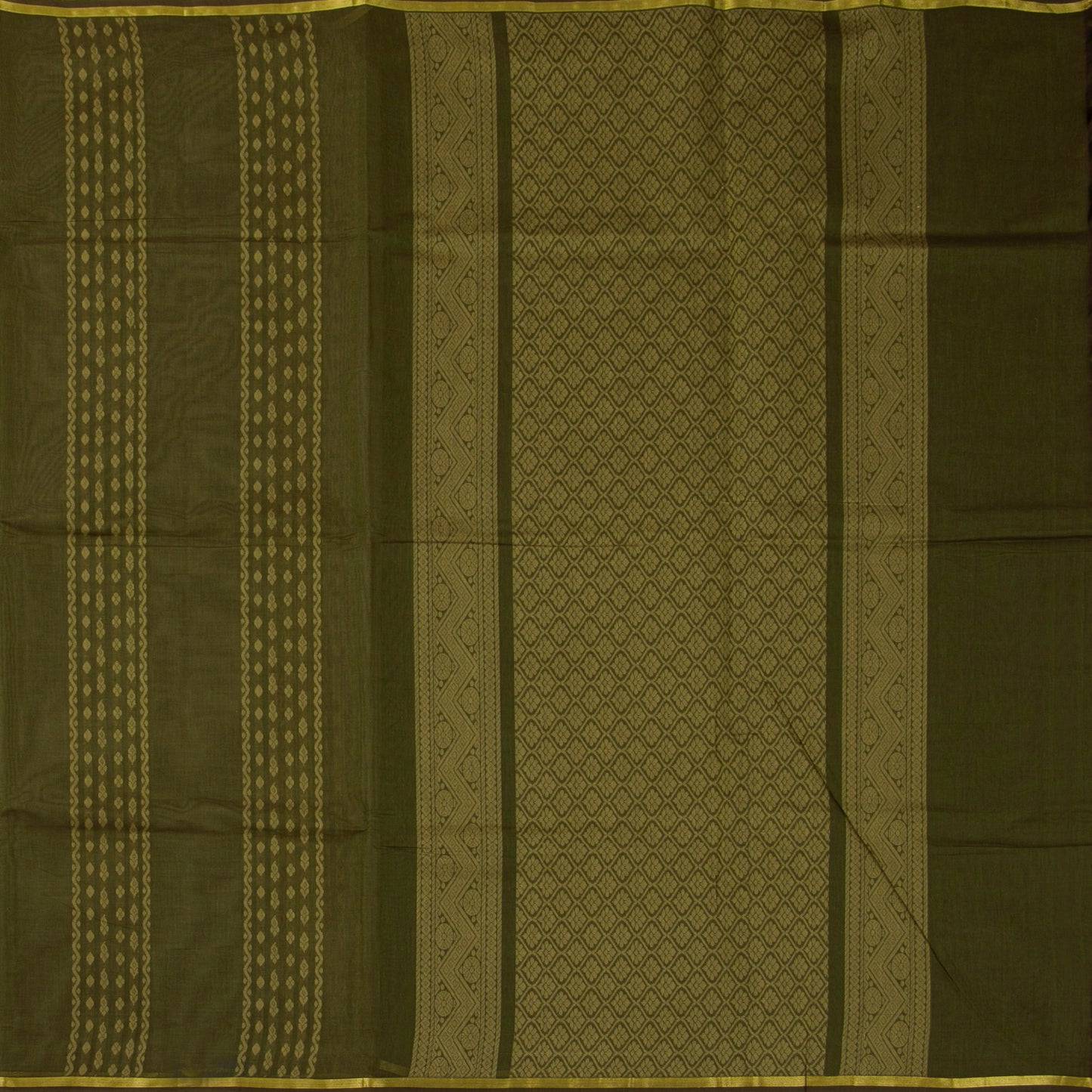 Green Fancy Cotton Saree For Festive Wear PV MM FC 966