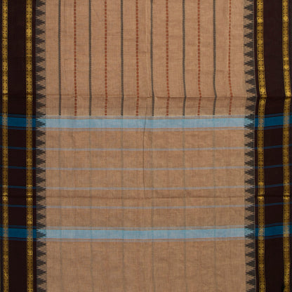 Beige And Brown Veldhari Stripes Kanchi Cotton Saree For Festive Wear PV MM KC 920