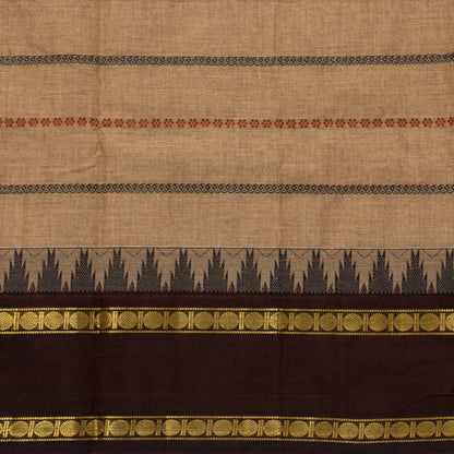 Beige And Brown Veldhari Stripes Kanchi Cotton Saree For Festive Wear PV MM KC 920