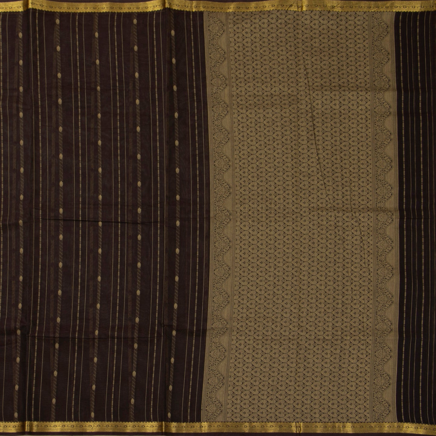 Brown Kanchi Cotton Saree For Festive Wear PV MM KC 970