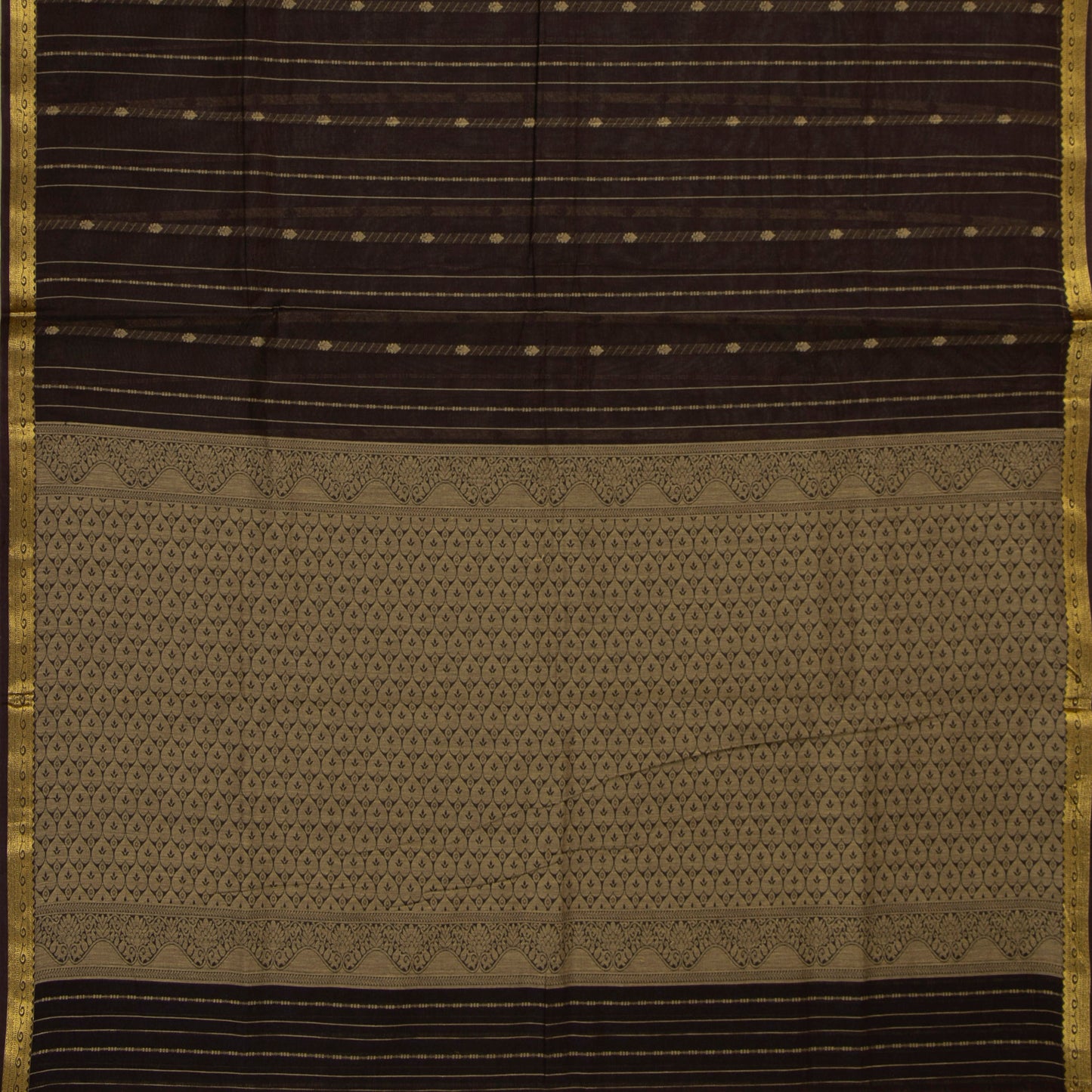 Brown Kanchi Cotton Saree For Festive Wear PV MM KC 970