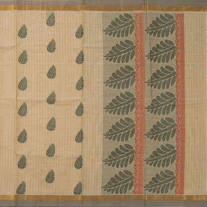Beige Cotton Saree For Festive Wear PV MM KC 972