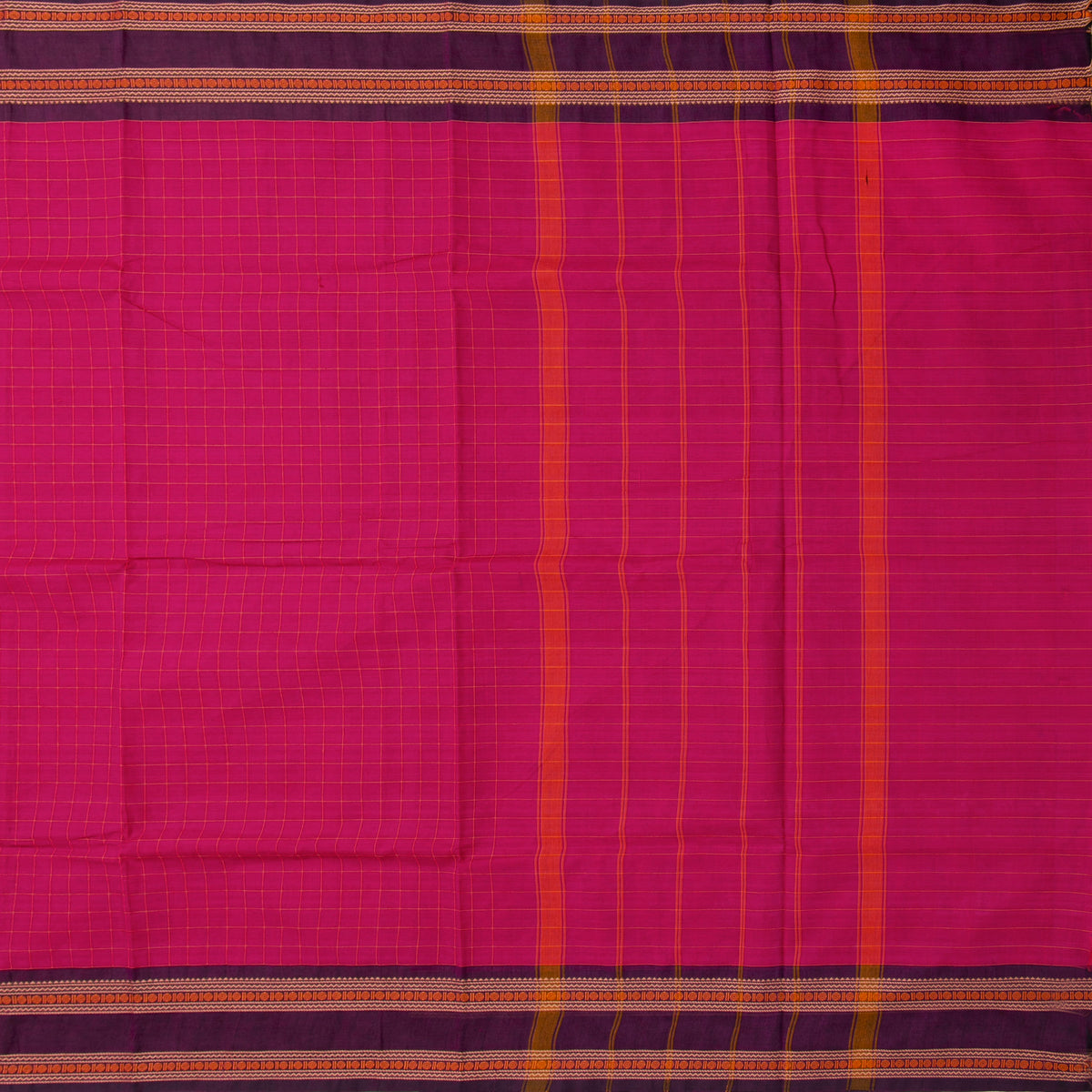 Pink And Purple Kanchi Cotton Saree For Festive Wear PV MM KC 754