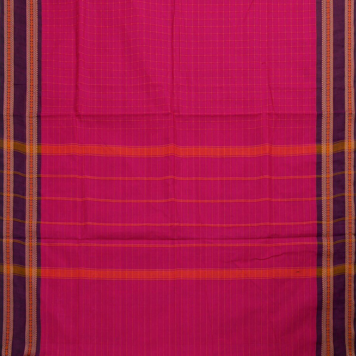Pink And Purple Kanchi Cotton Saree For Festive Wear PV MM KC 754