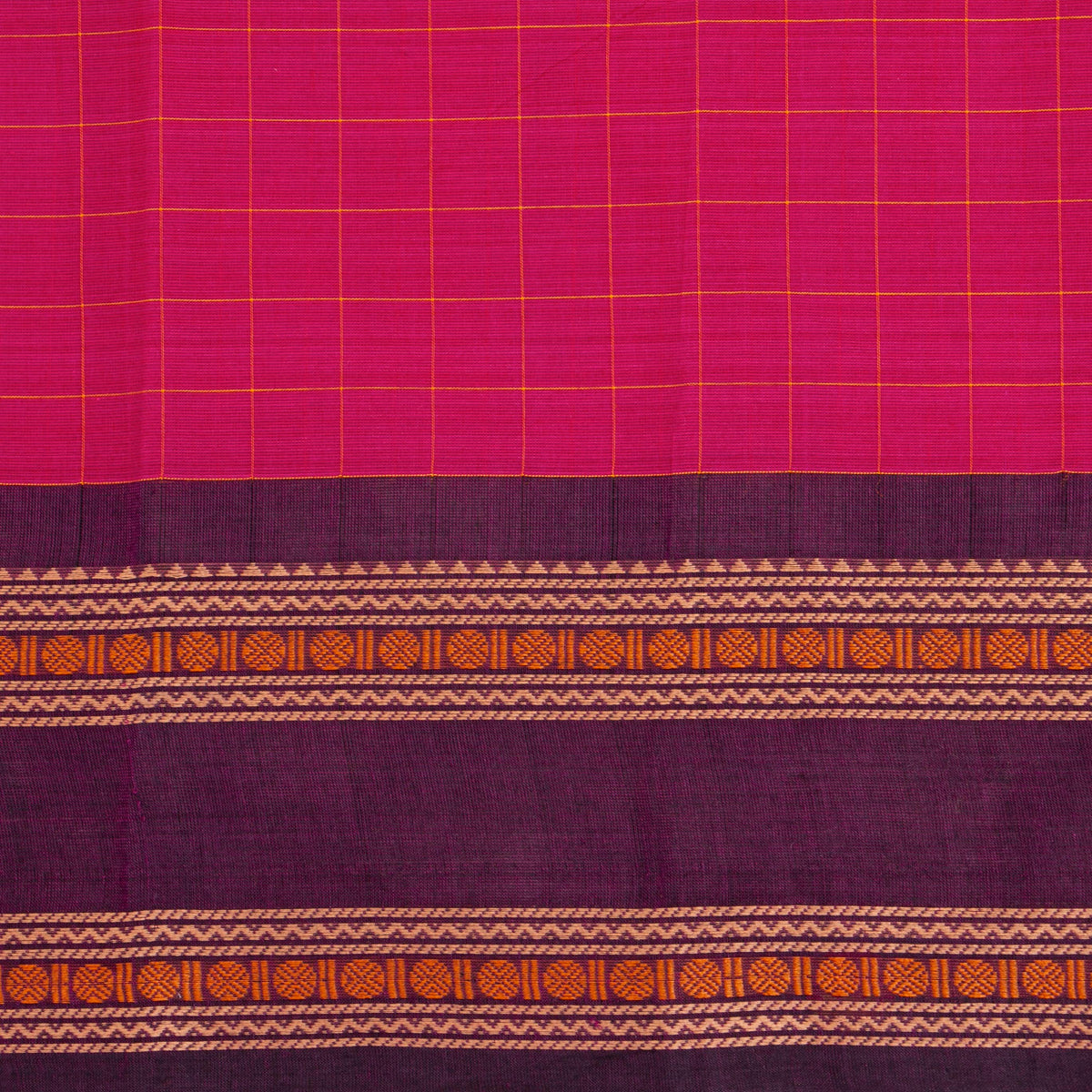 Pink And Purple Kanchi Cotton Saree For Festive Wear PV MM KC 754