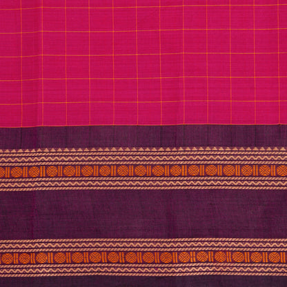 Pink And Purple Kanchi Cotton Saree For Festive Wear PV MM KC 754