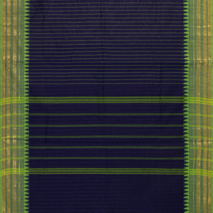 Blue And Green Kanchi Cotton Saree For Festive Wear PV MM KC 740