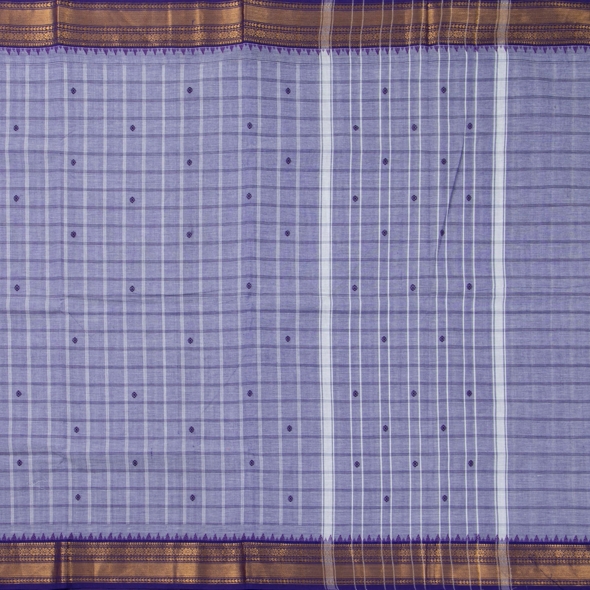 Blue And Violet Kanchi Cotton Saree For Festive Wear PV MM KC 945