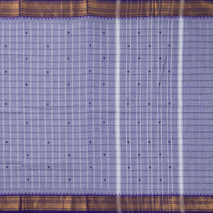Blue And Violet Kanchi Cotton Saree For Festive Wear PV MM KC 945