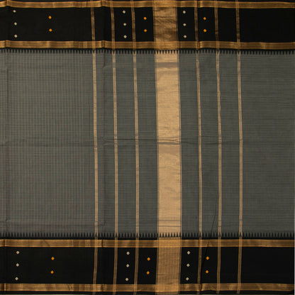 Grey And Black Kanchi Cotton Saree For Festive Wear PV MM KC 925
